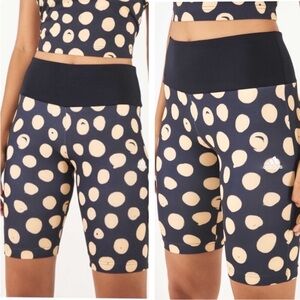 ADIDAS X FARM RIO PRINT BIKE SHORTS LEGEND INK ALMOST LIME HIGH RISE SMALL